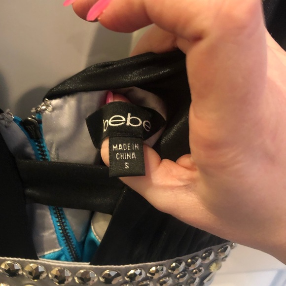 Bebe black and blue party dress - Picture 5 of 6